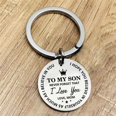 mom to son keychain|mom keychain sayings.